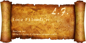 Locz Filomén névjegykártya
